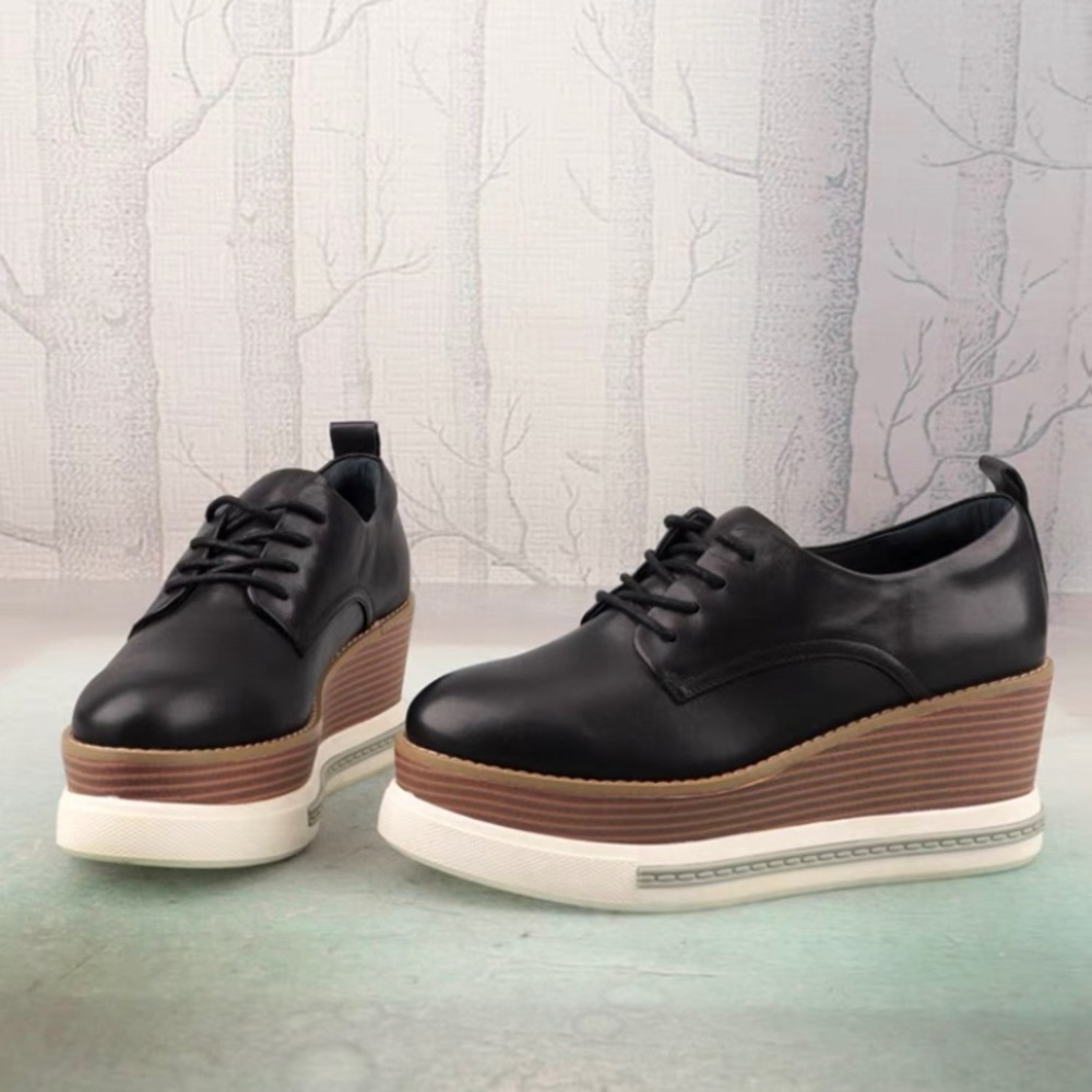 leather platform shoes